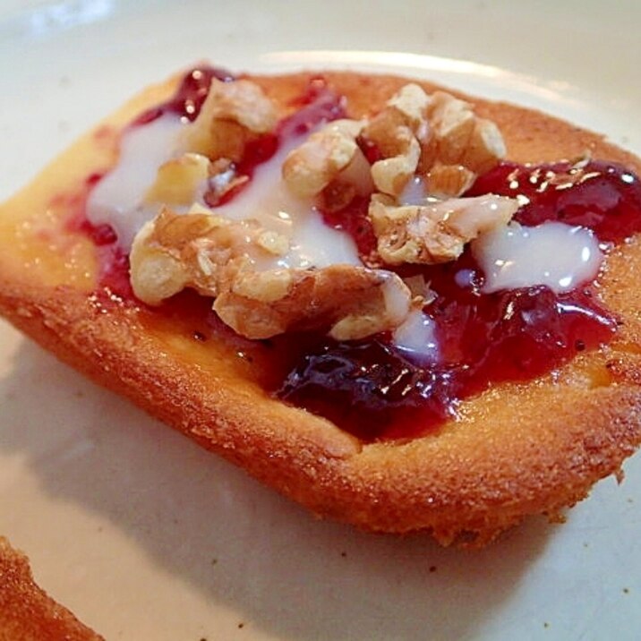 ブルーベリージャムと胡桃のベイクドチーズケーキ レシピ 作り方 By ぷ みぃまま 楽天レシピ